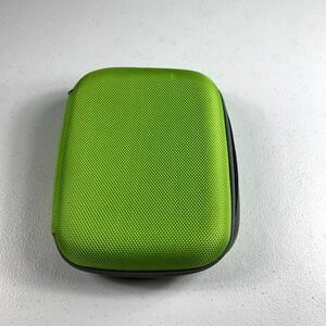 Brookstone Hard Shell Case Lime Green Zipper Travel Organizer 6.5 x 5.5"